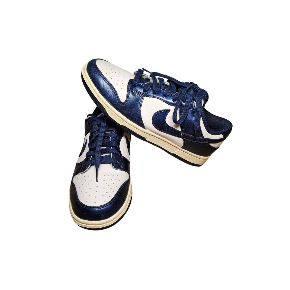 N.I.K.E. Womens Dunk Low Vintage Navy FN7197-100 Size 9